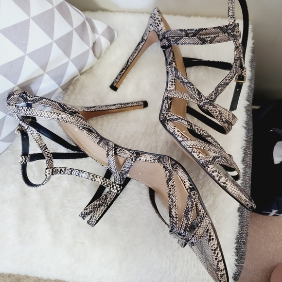 Asos Strappy Snake Python Party Baddie Holiday Heels 9 - Picture 4 of 6